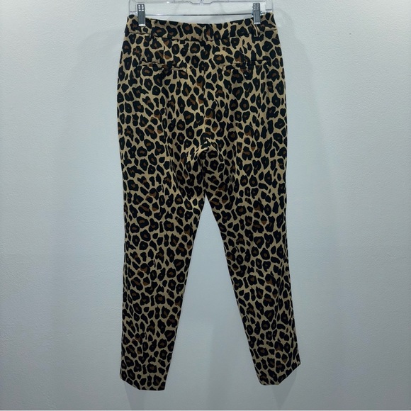 MaxMara Weekend Leopard Print Pants Size 4 – Chic Slim Fit Work Wear Trousers - Picture 4 of 9